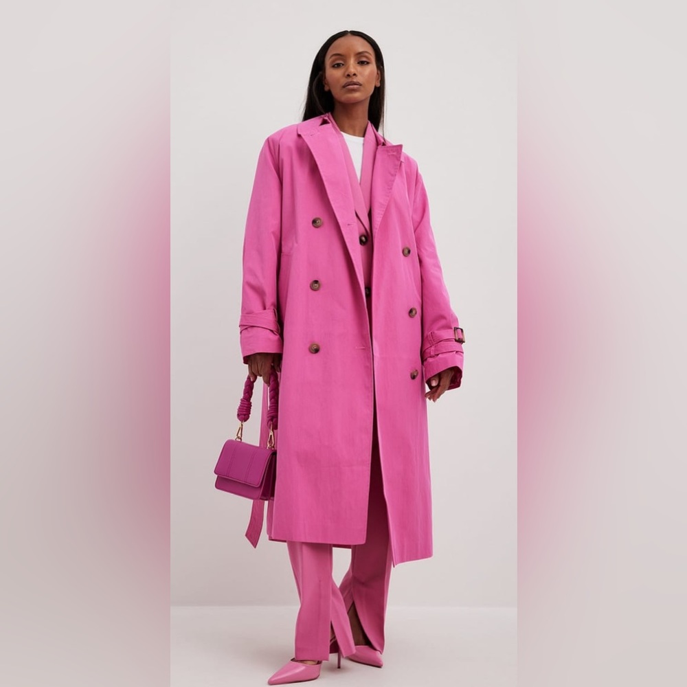 NWT NA-KD Pink Double Buttoned Trenchcoat